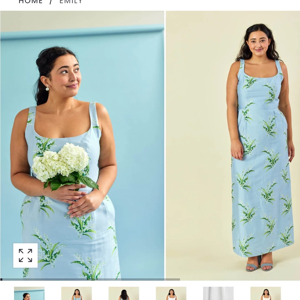 LulaKate Floral Blue and Green Dress